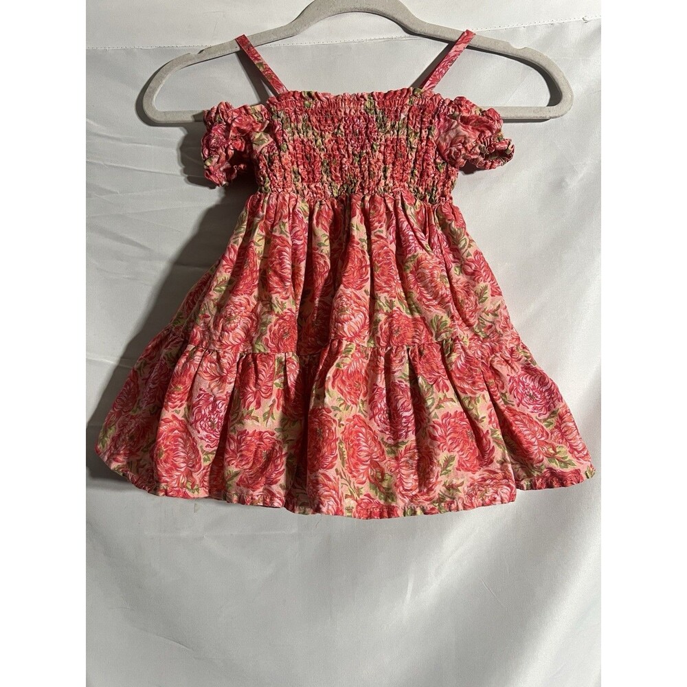 Haute Hippie Dress Toddler Girls 3T (2-3) yrs Pink Rose Ruffles Ruched Flowers